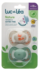 Luc et Léa Nature 2 Anatomical Soothers Extra-Thin Nipple Shields 18+ Months