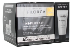 Filorga TIME-FILLER 5XP Crème Correction Tous Types de Rides 50 ml + SLEEP &amp; PEEL Crème Micro-Peeling de Nuit 15 ml Offert