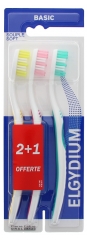 Elgydium Basic Soft Toothbrush Set of 2 + 1 Free