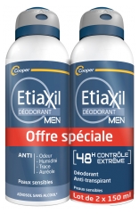 Etiaxil Déodorant Men Anti-Transpirant Contrôle 48H Aérosol Lot de 2 x 150 ml