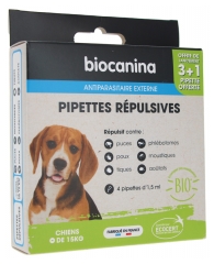 Biocanina Pipettes Répulsives Chiens de Moins de 15 kg 4 Pipettes