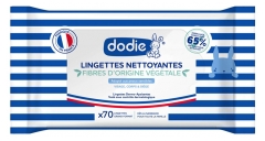 Dodie Lingettes Nettoyantes Fibres d\'Origine Végétale 70 Lingettes Grand Format