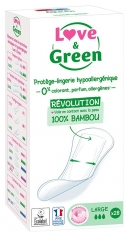 Love & Green Hypoallergenic Panty-Liners Large 28 Panty-Liners Love & Green Hypoallergenic Panty-Liners Large 28 Panty-Liners