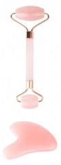 Brushworks Pink Resin Roller & Gua Sha
