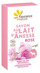 Fleurance Nature Savon Lait d\'Ânesse Rose Bio 100 g
