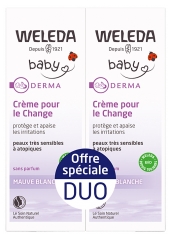 Weleda Bébé Derma Crème Pour Le Change à La Mauve Blanche Set di 2 x 50 ml