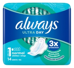 Always Ultra Day 14 Serviettes Hygiéniques Taille 1