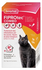 Beaphar Fiprotec Combo 50/60mg Spot-on Solution Cats Ferrets 3 Pipettes of 0,50ml