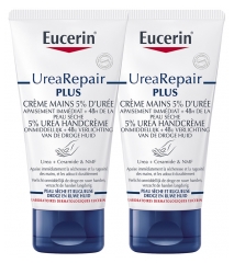 Eucerin UreaRepair PLUS Crème Mains 5% d\'Urée Lot de 2 x 75 ml