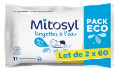 Mitosyl Water Wipes Set of 2 x 60 Wipes