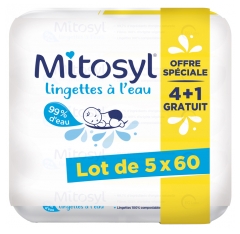 Mitosyl Water Wipes Pack of 4 x 60 Wipes + 60 Free Wipes