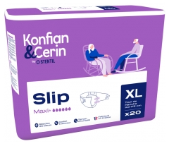 Stentil Konfian &amp; Cerin Slip Maxi+ 20 Changes Complets pour Adultes Taille XL