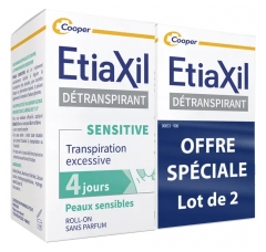 Etiaxil Détranspirant Sensitive Aisselles Peaux Sensibles Roll-On Lot de 2 x 15 ml