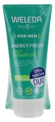Weleda Men Energy Fresh Żel pod Prysznic 3 w 1, Opakowanie 2 x 200 ml
