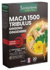 Phyto Maca 1500 Tribulus Ginseng Gingembre 20 Ampoules Phyto Maca 1500 Tribulus Ginseng Gingembre 20 Ampoules