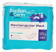 Konfian & Cerin Rectangular Pad 20 Couches Droites Traversables Maxi 20 x 60 cm Konfian & Cerin Rectangular Pad 20 Couches Droites Traversables Maxi 20 x 60 cm