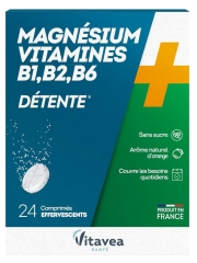 Magnésium + Vitamines B1 B2 B6 B9 B12 24 Comprimés Effervescents Magnésium + Vitamines B1 B2 B6 B9 B12 24 Comprimés Effervescents