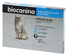 Biocanina Fiprocat 50mg Solution Spot-On Cats 3 Pipettes of 0,5ml Biocanina Fiprocat 50mg Solution Spot-On Cats 3 Pipettes of 0,5ml