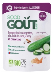 Good Goût Compotée de Courgettes, Riz, Lait de Coco, Curry et Crevettes From 8 Months Organic 190 g Good Goût Compotée de Courgettes, Riz, Lait de Coco, Curry et Crevettes From 8 Months Organic 190 g