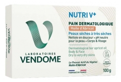 Laboratoires Vendôme Nutri V+ Pain Dermatologique Huile d'Abricot 100 g Laboratoires Vendôme Nutri V+ Pain Dermatologique Huile d'Abricot 100 g