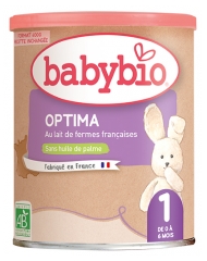 Babybio Optima 1 au Lait de Fermes Françaises de 0 à 6 Mois Bio 400 g Babybio Optima 1 au Lait de Fermes Françaises de 0 à 6 Mois Bio 400 g
