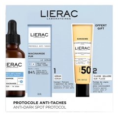 Lierac Protocole Sérum Anti-Spots Niacinamide Pur 30 ml + Sunissime Le Fluide Velouté Solaire Visage SPF50+ 25 ml Offert Lierac Protocole Sérum Anti-Spots Niacinamide Pur 30 ml + Sunissime Le Fluide Velouté Solaire Visage SPF50+ 25 ml Offert