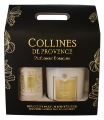 Collines de Provence Home Fragrance Gift Set 100 ml + Candle 180 g Cotton Collines de Provence Home Fragrance Gift Set 100 ml + Candle 180 g Cotton