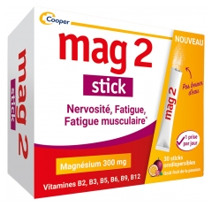 Mag 2 Nervosité Fatigue Musculaire 30 Sticks Mag 2 Nervosité Fatigue Musculaire 30 Sticks