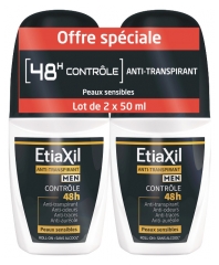 Etiaxil Dezodorant dla Mężczyzn Anti-Transpirant Control 48H Roll-On Lot of 2 x 50 ml Etiaxil Dezodorant dla Mężczyzn Anti-Transpirant Control 48H Roll-On Lot of 2 x 50 ml