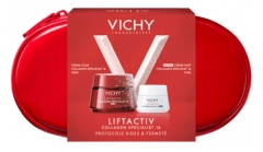 Vichy LiftActiv Crème Collagen Specialist 16 Jour 50 ml + Crème Nuit 15 ml et sa Trousse Offertes Vichy LiftActiv Crème Collagen Specialist 16 Jour 50 ml + Crème Nuit 15 ml et sa Trousse Offertes