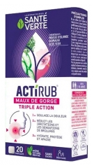 Santé Verte Actirub Maux de Gorges Triple Action 20 Pastilles Santé Verte Actirub Maux de Gorges Triple Action 20 Pastilles