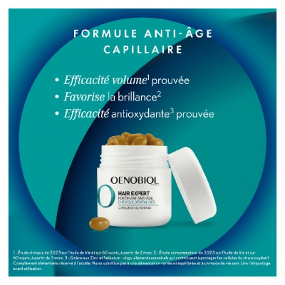 Oenobiol Hair Expert Fortifiant Anti-Âge Cheveux Dévitalisés 30 Capsules