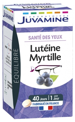 Juvamine Santé des Yeux Lutéine Myrtille 40 Comprimés