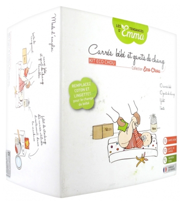 Les Tendances d'Emma Collection Eco Chou Kit Baby Squares and Change Gloves Bamboo Ecru Les Tendances d'Emma Collection Eco Chou Kit Baby Squares and Change Gloves Bamboo Ecru