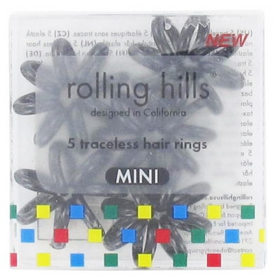 Rolling Hills 5 Traceless Hair Elastics Mini - Colour: Black Rolling Hills 5 Traceless Hair Elastics Mini - Colour: Black