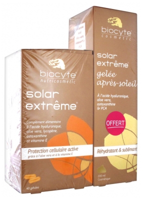 Biocyte Solar Extrême Lot de 2 x 40 Gélules + Gelée Après-Soleil 200 ml Offerte