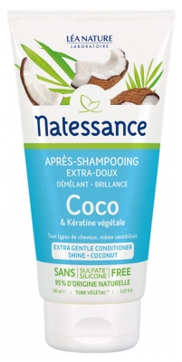 Natessance Après-Shampoing Extra-Doux Coco et Kératine Végétale 150 ml