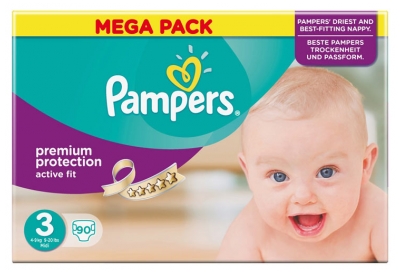 Pampers Active Fit 90 Couches Taille 3 (4-9 kg)