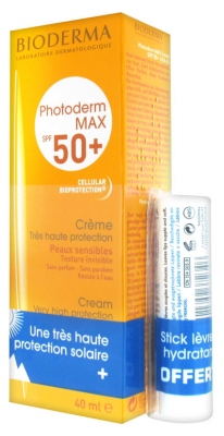Bioderma Photoderm Max SPF50+ Crème 40 ml + 1 Stick Lèvres Hydratant 4 g Offert