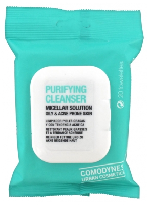 Comodynes Purifying Cleanser Oily and Acne Prone Skin 20 Wipes