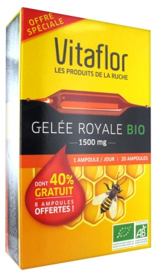 Vitaflor Organic Royal Jelly 1500mg 20 Phials