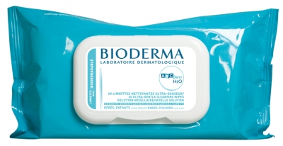 Bioderma ABCDerm H2O 60 Lingettes Nettoyantes Ultra-Douceur