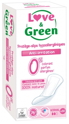 Love & Green Protège-Slips Hypoallergéniques Normal 30 Protège-Slips Love & Green Protège-Slips Hypoallergéniques Normal 30 Protège-Slips