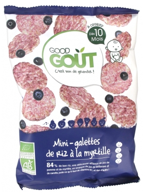 Good Goût Organic Mini Blueberry Rice Cakes From 10 Months 40 g Good Goût Organic Mini Blueberry Rice Cakes From 10 Months 40 g