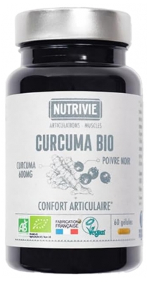 Nutrivie Curcuma Bio et Poivre Noir Bio 60 Gélules Nutrivie Curcuma Bio et Poivre Noir Bio 60 Gélules