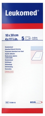 Essity Leukomed 5 Absorbierende Verbandstoffe aus Vliesstoff 10 x 30 cm Essity Leukomed 5 Absorbierende Verbandstoffe aus Vliesstoff 10 x 30 cm