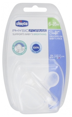 Chicco Physio Forma Soft Sucette Silicone Transparente 6-16 Mois