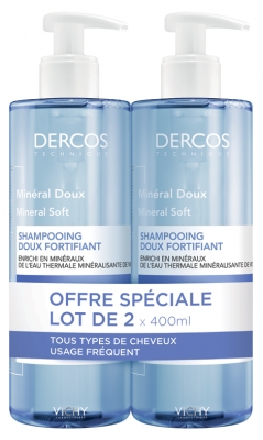 Vichy Dercos Shampoing Minéral Doux Lot de 2 x 400 ml Vichy Dercos Shampoing Minéral Doux Lot de 2 x 400 ml