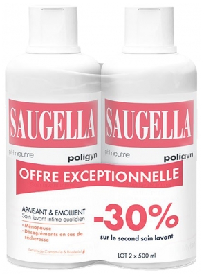 Saugella Poligyn Soin Lavant Intime Lot de 2 x 500 ml Saugella Poligyn Soin Lavant Intime Lot de 2 x 500 ml
