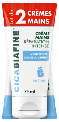 CicaBiafine Crème Mains Réparation Intense Lot de 2 x 75 ml CicaBiafine Crème Mains Réparation Intense Lot de 2 x 75 ml